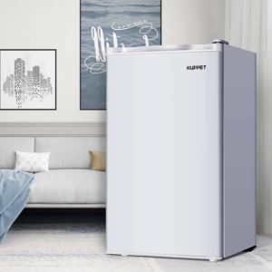 Kuppet Compact Refrigerator Mini Refrigerator Small Drink Food Storage Machine for Dorm, Garage, Camper, Basement or Office, Single Door Mini Fridge, 3.2 Cu.Ft (White)