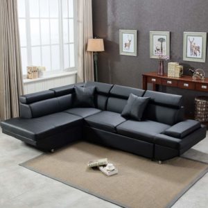 Living Room Futon Sofa Bed, L Shaped Couch Sleeper Sofa