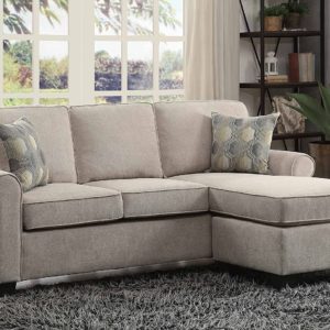 Homelegance Clumber 82" Reversible Sectional with Accent Pillows, Beige