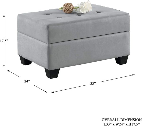 Homelegance Fabric Sectional Sofa and Ottoman Set, Gray
