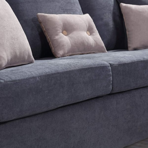 HONBAY Convertible Sectional Sofa Couch, L-Shaped Couch with Modern Linen Fabric for Small Space Dark Grey