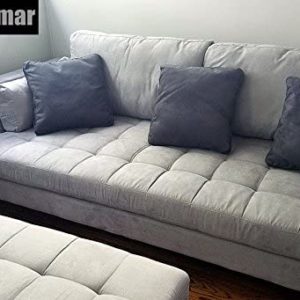 3pc Contemporary Grey Microfiber Sectional Sofa Chaise Ottoman S168RG