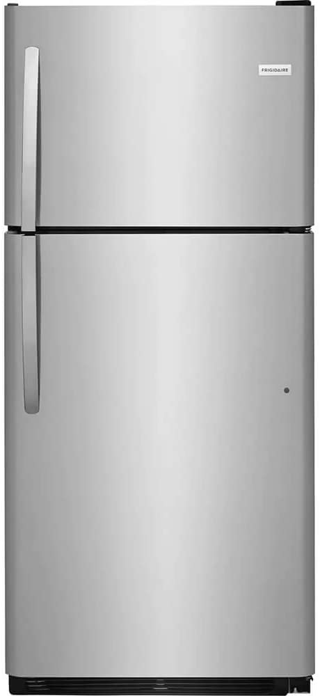 Frigidaire FFTR2021TS 30 Inch Freestanding Top Freezer Refrigerator with 20 cu. ft. Total Capacity, 2 Glass Shelves, 5.1 cu. ft. Freezer Capacity, in Stainless Steel