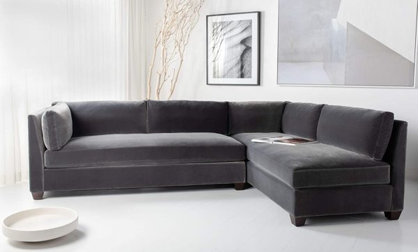 Safavieh Couture Home Bianchi Charcoal and Espresso Sectional Sofa