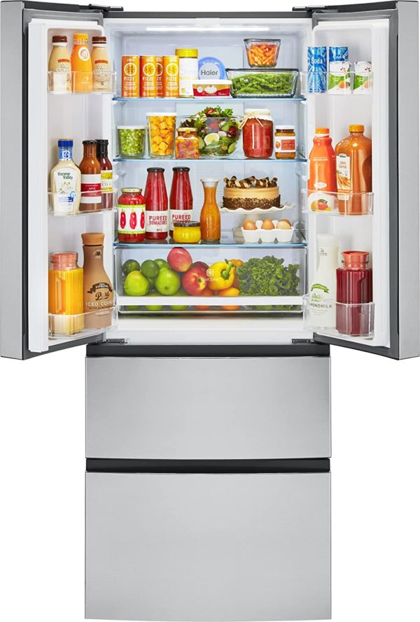 Haier 15-Cu.-Ft. French-Door Refrigerator 28" width Stainless Steel HRF15N3AGS