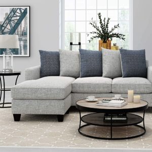 Ready To Live 57th Street Sofa Sectional, 81", Light Grey