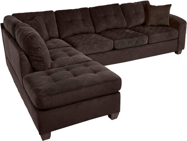 Homelegance Emilio 110" x 78" Fabric Sectional Sofa, Chocolate