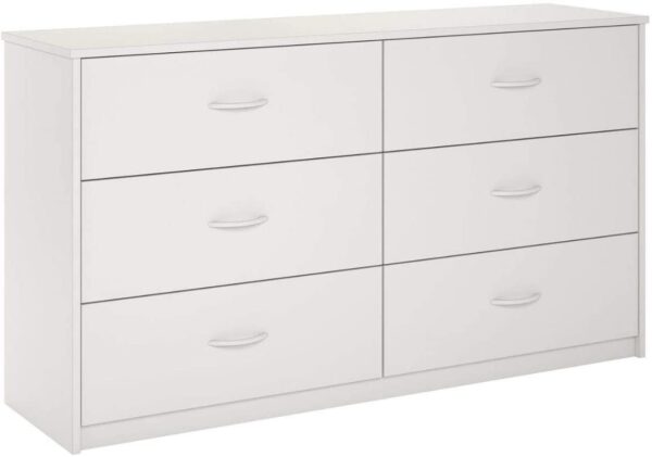 Mainstays 6 Drawer Dresser, White Stipple