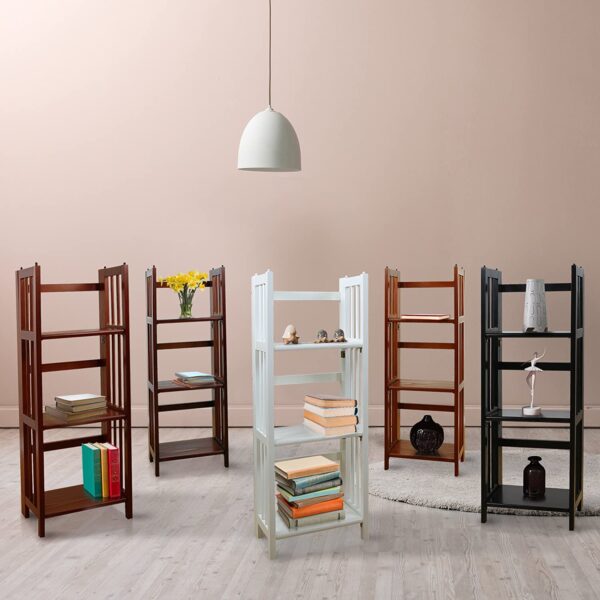 Casual Home 3-Shelf Folding Bookcase (14" Wide)-Mahagony
