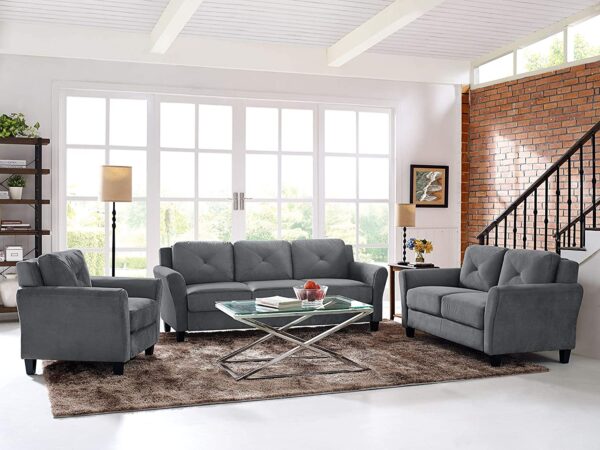Lifestyle Solutions Harrington Sofa in Grey, Dark Grey