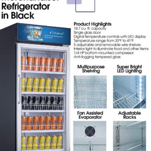 Dukers DSM-19R 18.7 cu. ft. Commercial Display Cooler Merchandiser Refrigerator