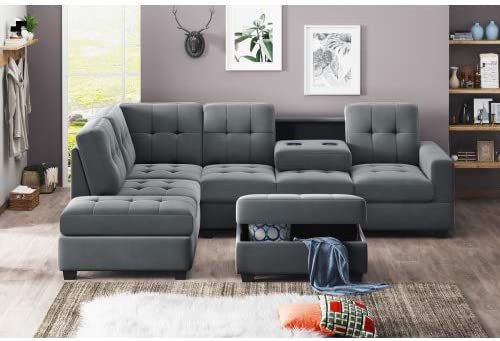 storage sofa bed with cup holders